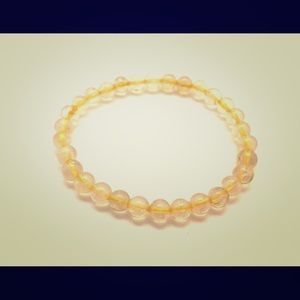 Citrine Round Stone Bead Bracelet Unisex
